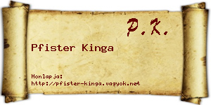 Pfister Kinga névjegykártya
